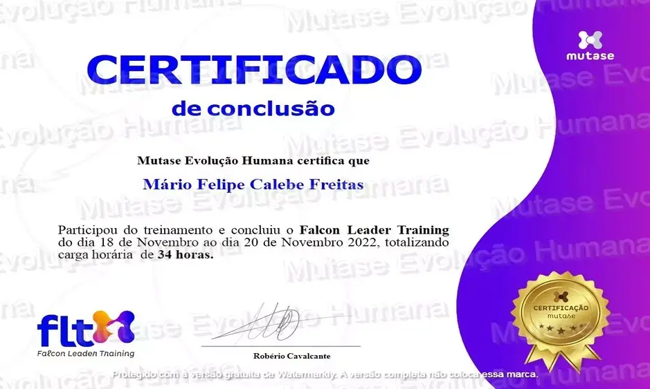 Certificado de conclusão do curso