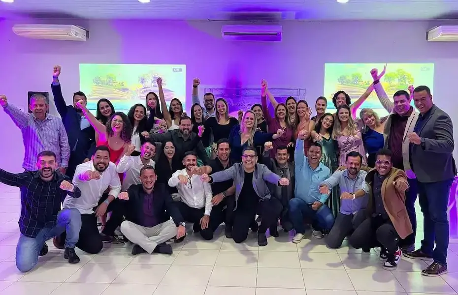 Toda a turma no final do evento