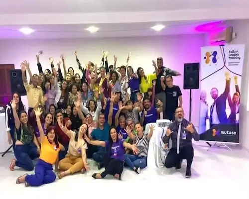 Toda a turma no final do evento